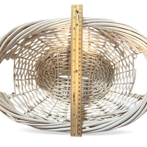 Handwoven White Rattan Basket For Storage Or Decor - Picture 4 of 4